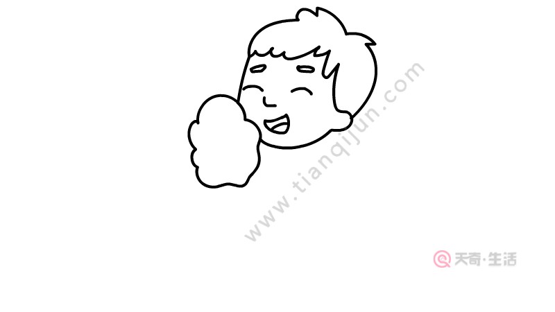 吃棉花糖的小男孩簡(jiǎn)筆畫(huà)怎么畫(huà)